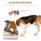 4 Bowl Large Capacity Elevated Dog Bowl Stand, Rustic Wood Grain Tilt Raised Stainless Steel Pet Feeding Dishes